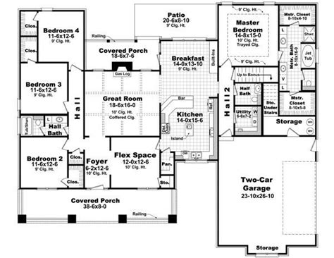 2400 Sq Feet Craftsman Bungalow Floor Plans Basement House Plans