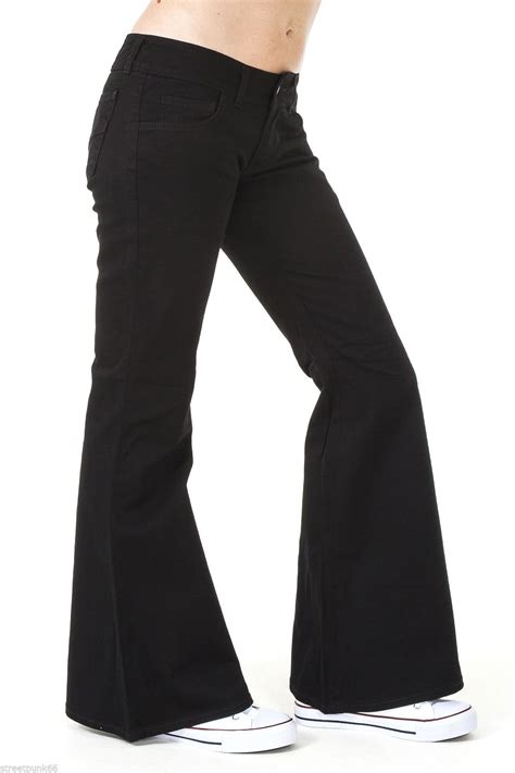 Cool pants from the 70's that had a flare on the bottom. Womens 60s 70s Black Stretch Bell Bottoms Flares Hippie ...