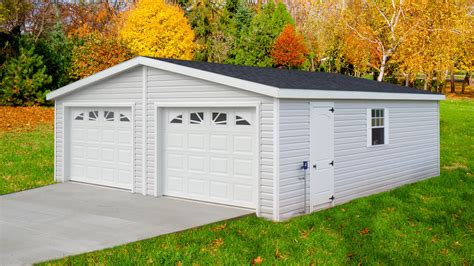 Two Halves Delivered To Form One Solid Building Garage Shed Two Car