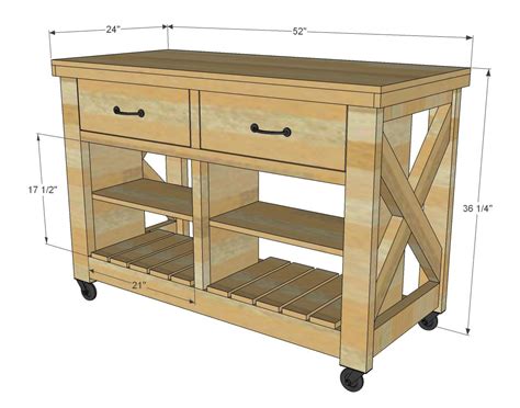 Build a rolling island for added functionality and style. Kitchen, Fine Building A Kitchen Island With Two Drawers And Shelves With Size Plans: Inspiring ...