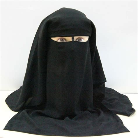 Completo Largo Arabia Niqab Hijab Burqa Islámica Cara Cubierta Velo