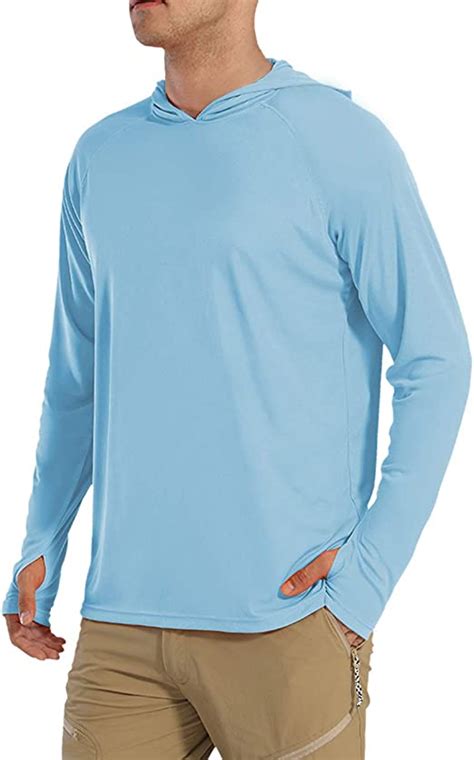 Mens Upf 50 Sun Shirt Uv Protection Spf Quick Dry Long Sleeve Hoodie