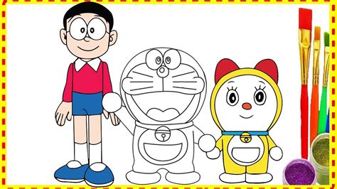 How To Draw Doraemon And Dorami Coloring Pages For Ki
