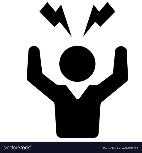 Angry Person Crazy Stress Icon Symbol Royalty Free Vector