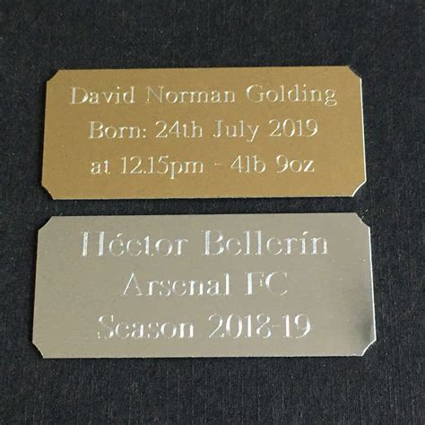 Engraved Plate Gold Or Silver Self Adhesive Engraved Plaque Etsy Uk