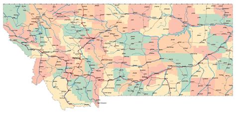 Large Detailed Roads And Highways Map Of Montana Stat