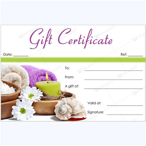 Spa Gift Certificate Template Create A Blank Gift Certificate