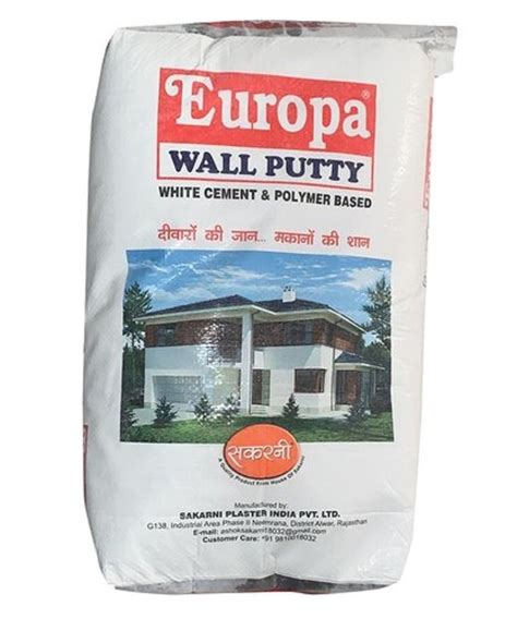 Europa Polymer Based White Cement Wall Putty At Rs 740bag Cement