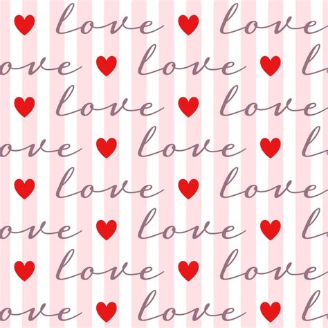 Premium Vector Seamless Pattern Of Love Words And Hearts