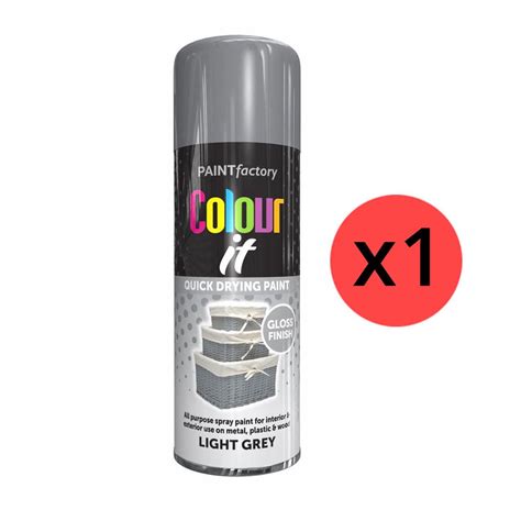 1 X Light Grey Gloss Spray Paint Aerosol Auto Car Lacquer Wood Metal