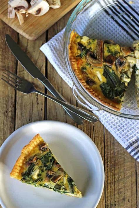 Cheesy Spinach Mushroom And Feta Quiche The Kiwi Country Girl