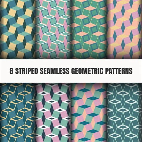 8 Striped Seamless Geometric Pattern Vector Eps Uidownload