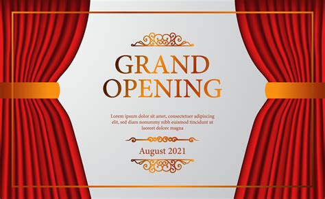 Open Red Curtain Stage Theater Vintage Luxury Elegant Grand Opening