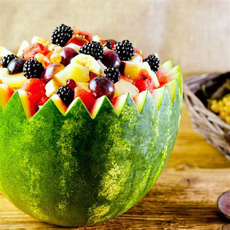Homemade Watermelon Fruit Basket Summer Dessert Or Side