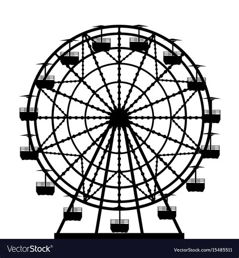 Ferris Wheel Silhouette Royalty Free Vector Image
