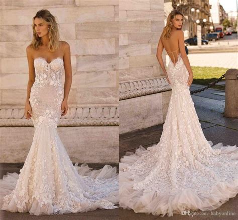 Stunning Lace Mermaid Wedding Dresses Sexy Backless Sweetheart 2020