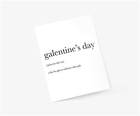 Galentines Day Definition Valentines Day Card Footnotes Paper