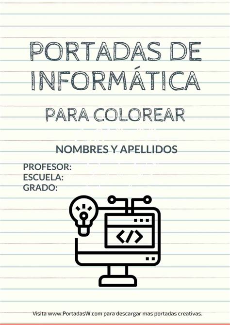 Portada De Informática Fácil Para Colorear ️