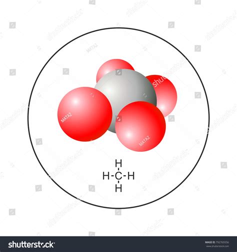 Ch4 Methane Molecule 3d Model Chemicel Stock Vektorgrafik Lizenzfrei