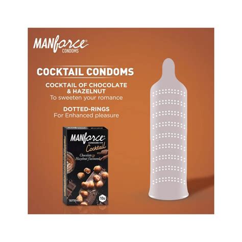 Manforce Cocktail Chocolate And Hazelnut Flavoured 10 Condoms In 1 Pack