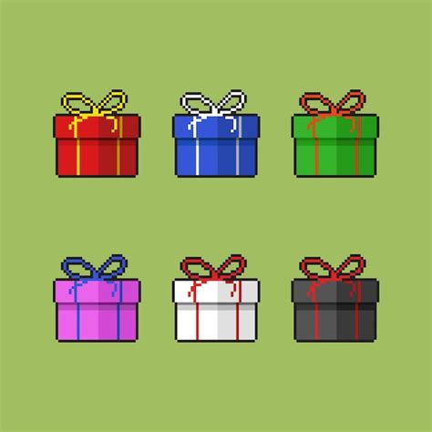 Premium Vector A T Box With Different Color In Pixel Art Style