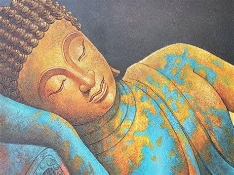 Sleeping Buddha Painting - Buy Asian Art in Thailand l Royal Thai Art