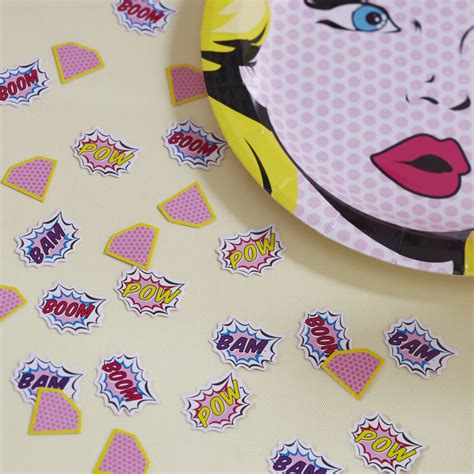 Pink Superhero Pop Art Party Table Confetti By Ginger Ray