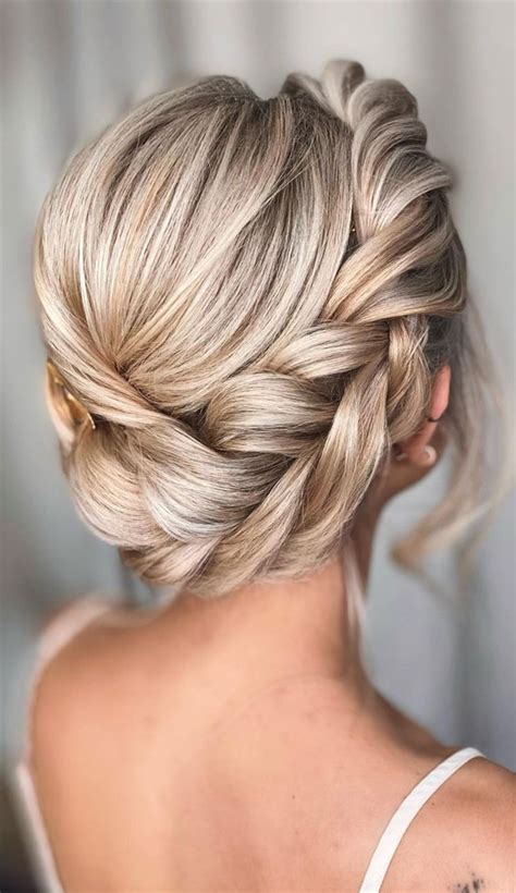 Cute Updo Hairstyles That Are Trendy For Halo Chunky Braid Updo