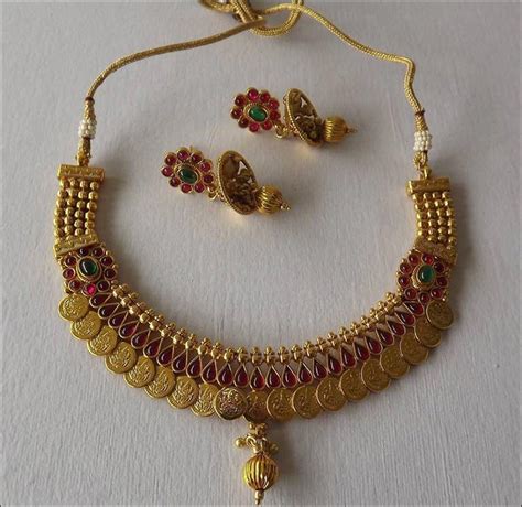 South Indian Light Weight Gold Necklace Designs