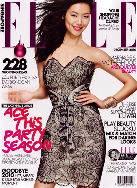 Liu Wen On The Cover Of Elle Singapore December 2010 China