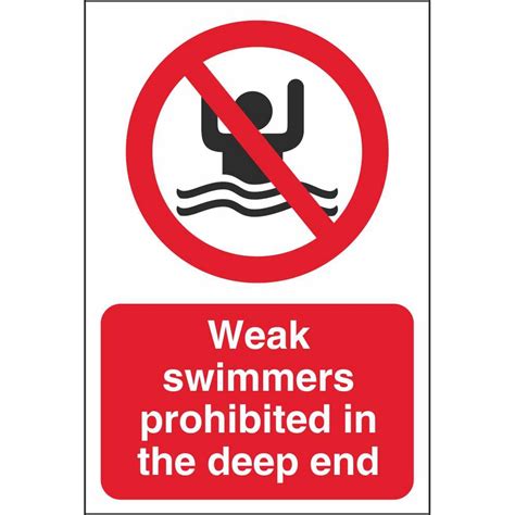 Weak Swimmers Prohibited Signs Prohibitory Water Safety Signs Ireland