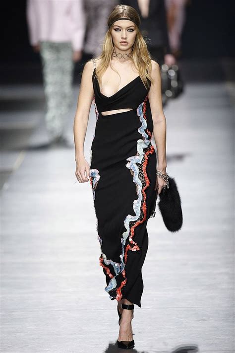 Gigi Hadid Suffers Nip Slip As She Models Versace Pump Boots