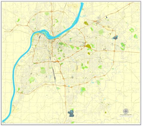Louisville Kentucky Us Editable Vector Maps Pdf And Adobe Illustrator