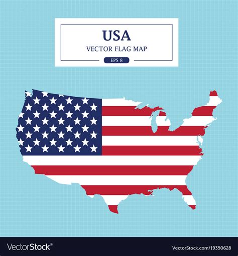 Usa Map Flag Royalty Free Vector Image Vectorstock