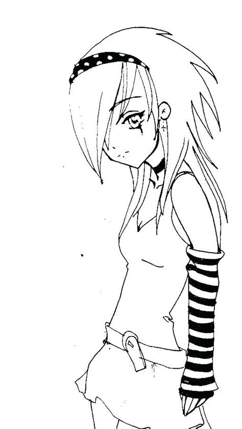 Emo Anime Coloring Pages At Getcolorings Com Free Printable Colorings