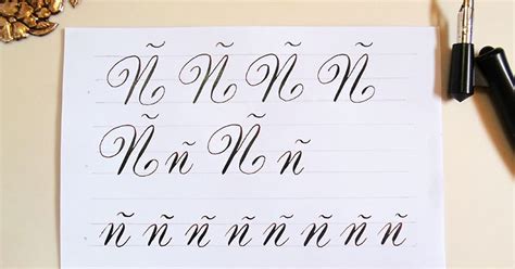 Caligrafía copperplate cómo escribir la letra Ñ Aracelyasmine