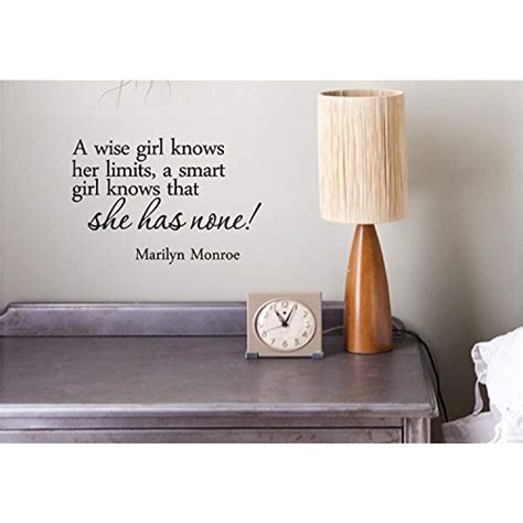 a wise girl knows her limits a smart girl knows that she has none marilyn monroe vinyl wall