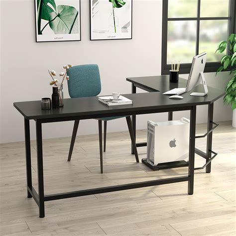 Long side 59(l) x short side 55(w) x 29.5(h) individual desk dimensions: Best L Shaped Desks (Review & Buying Guide) in 2019