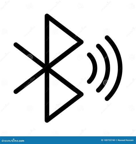 Bluetooth Thin Line Icon Connection Vector Illustration Isolated On