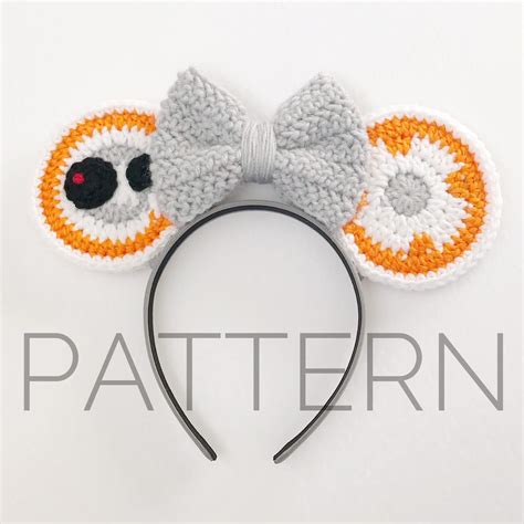 Bb8 Inspired Crochet Mouse Earscrochet Patternstar Etsy Crochet
