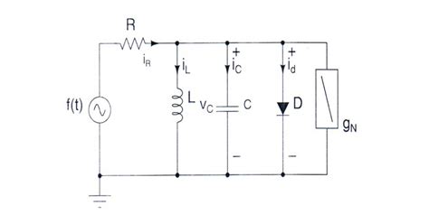 Schematic Diagram Of The Forced Parallel Lcr Circuit With A Diode And