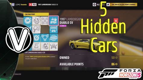 Forza Horizon 5 All 5 Secret Cars Car Mastery Hidden Unlocks Forza