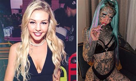 Dragon Girl Shocking Before And After Photos Of Tattooed Model Daily Mail Online