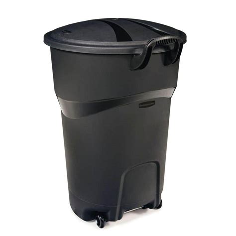 Rubbermaid Roughneck 32 Gal Black Wheeled Trash Can With Lid Shop Your Way Online Shopping