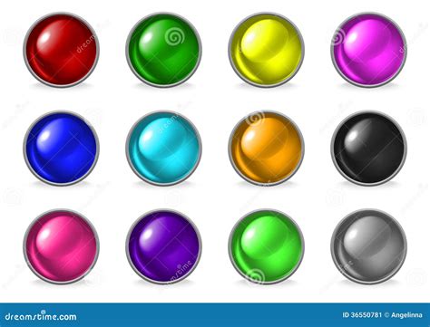 Colorful Glossy Buttons Set Stock Vector Illustration Of Ball