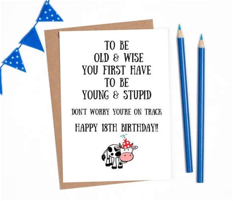 18 Birthday Card 18th Birthday Card Funny 18th Card Funny Etsy