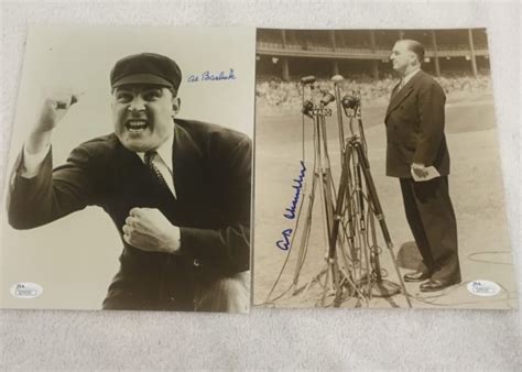 Al Barlick And Happy Chandler Vintage Black And White Signed 8x10 Photo