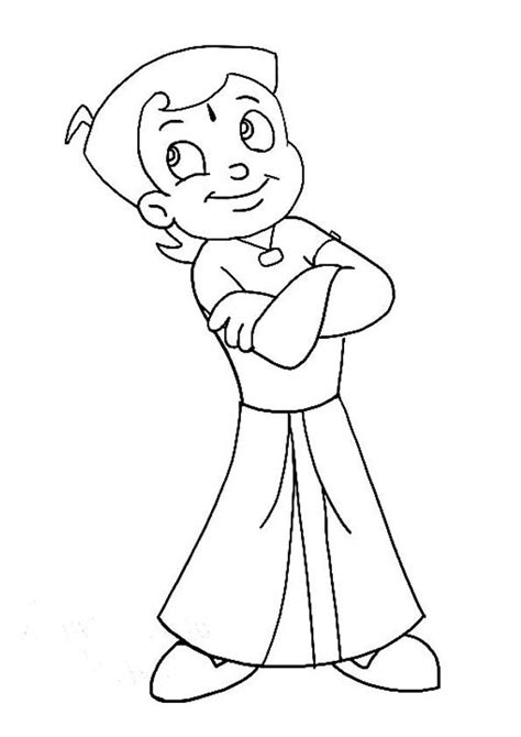 Chhota Bheem Coloring Page For Kids Easy Love Drawings Cartoon