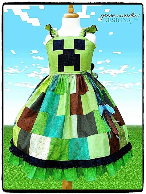 Minecraft Creeper Character Dress Ready To By Greenmeadowdesigns 18500 Minecraft Outfits