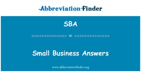Sba Definición Respuestas De La Pequeña Empresa Small Business Answers